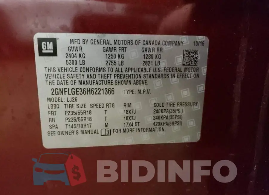 2GNFLGE36H6221366 Photo# 13
