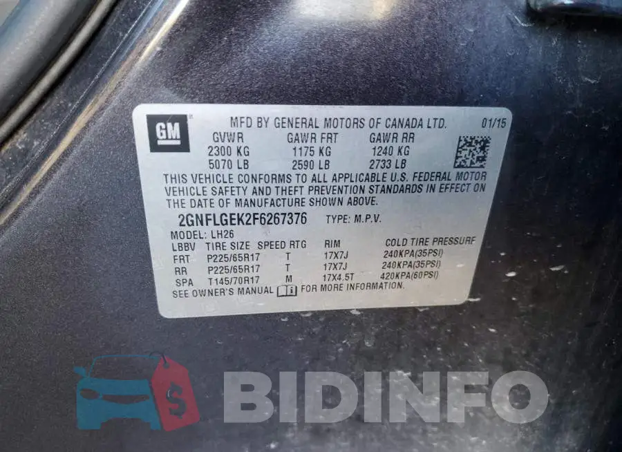 2GNFLGEK2F6267376 Photo# 14