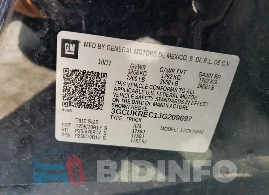 3GCUKREC1JG209697 Photo# 12