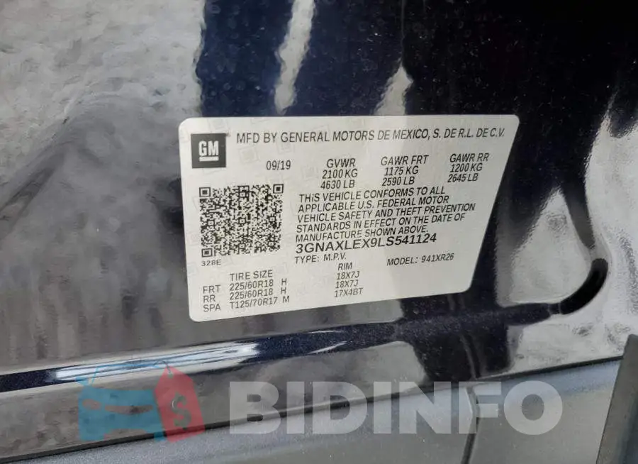 3GNAXLEX9LS541124 Photo# 13