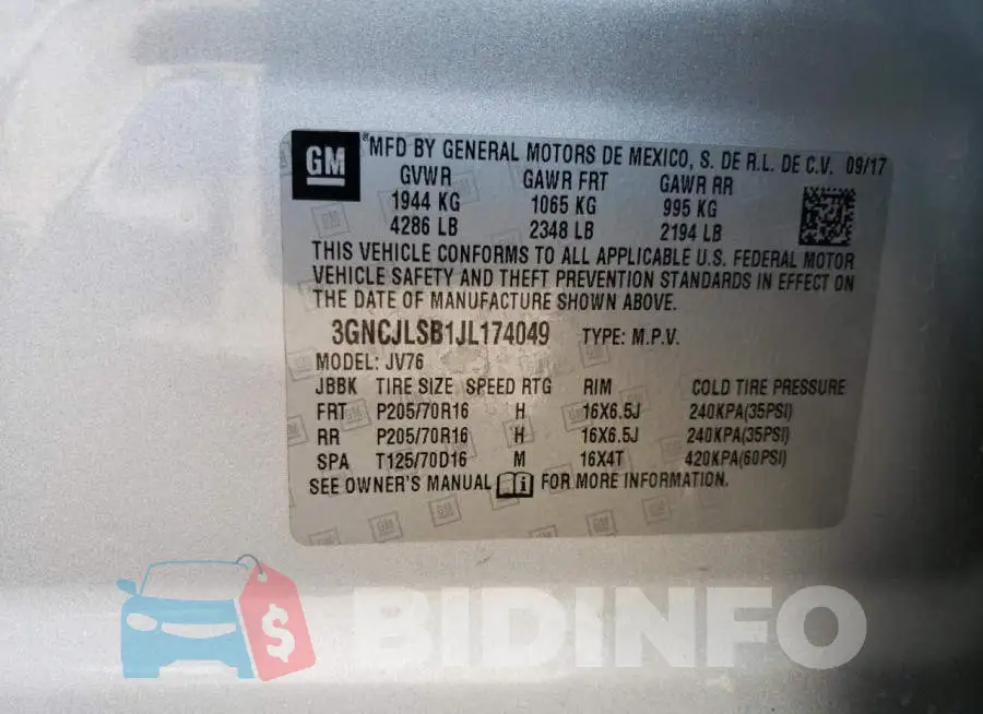 3GNCJLSB1JL174049 Photo# 13