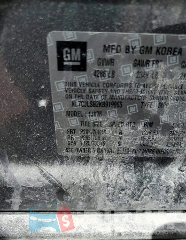 KL7CJLSB2KB919965 Photo# 13