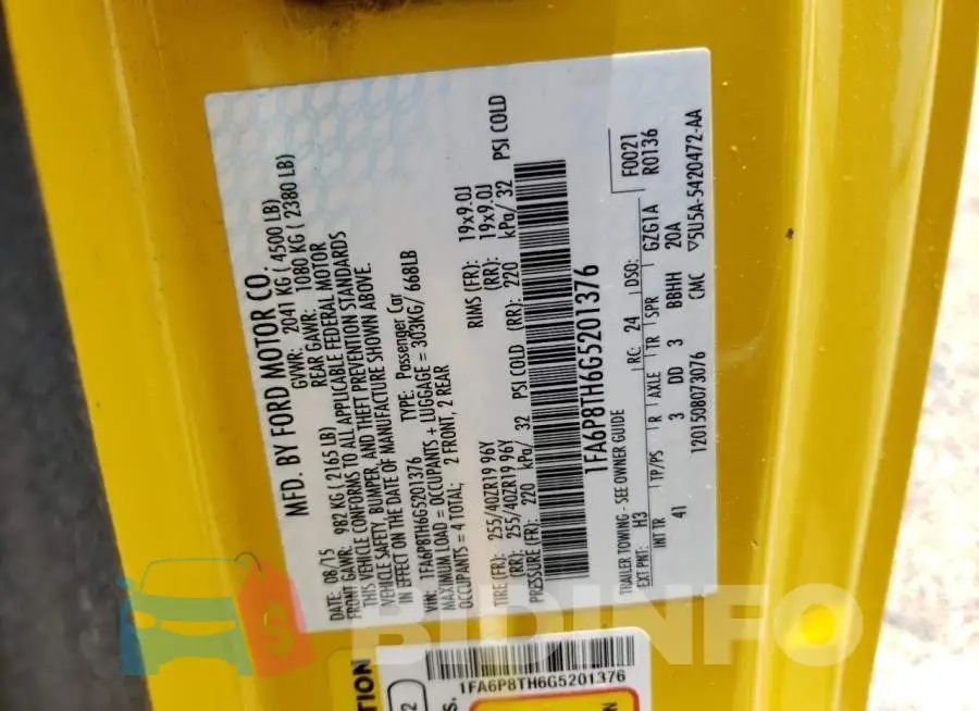 1FA6P8TH6G5201376 Photo# 13