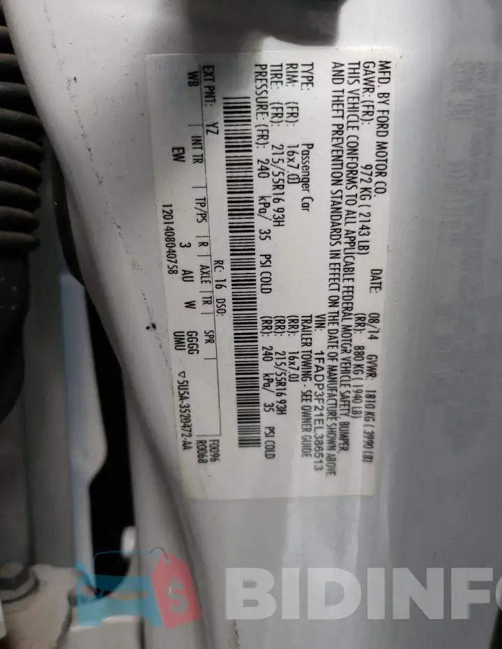 1FADP3F21EL386513 Photo# 12