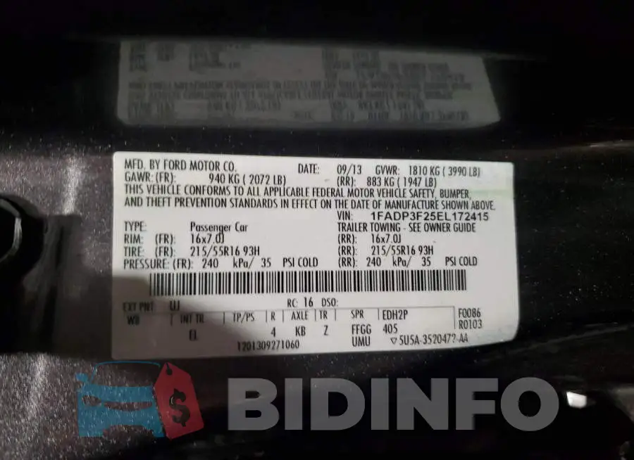 1FADP3F25EL172415 Photo# 12