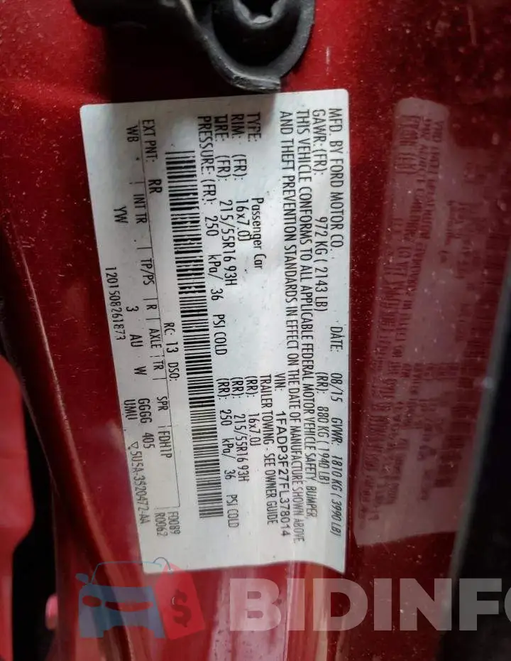 1FADP3F27FL378014 Photo# 12