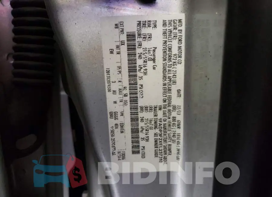 1FADP3F2XEL237310 Photo# 12