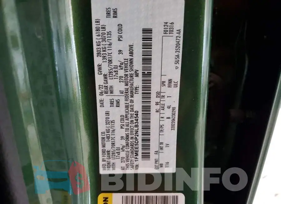 1FMEE5DP2NLB34540 Photo# 13