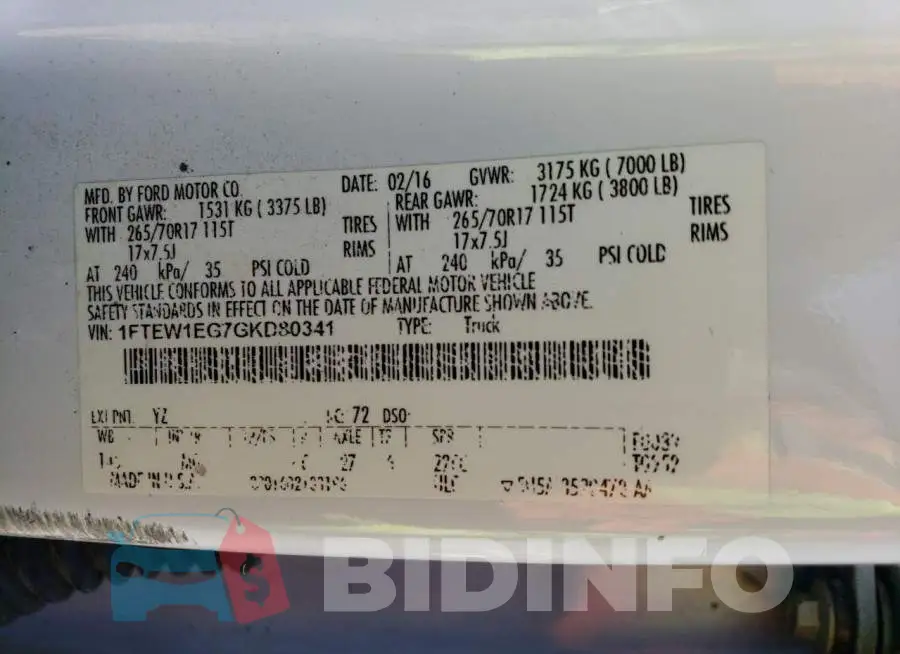1FTEW1EG7GKD80341 Photo# 12