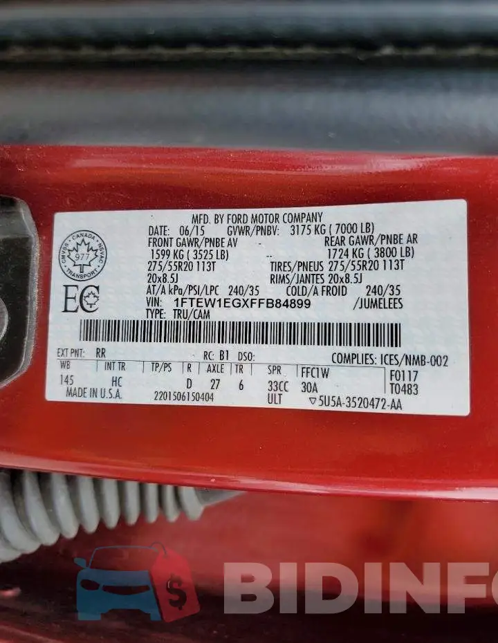 1FTEW1EGXFFB84899 Photo# 13