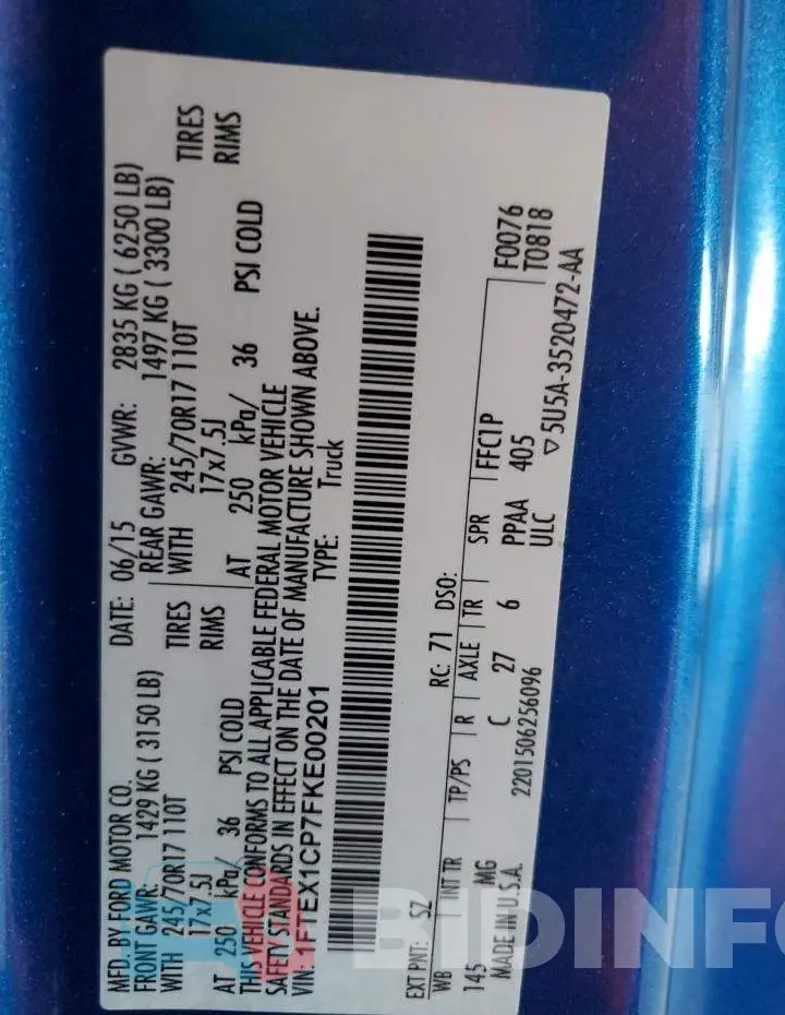 1FTEX1CP7FKE00201 Photo# 12