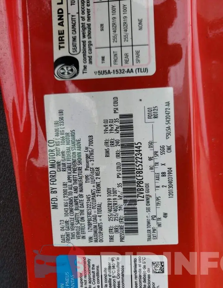 1ZVBP8CF8E5223445 Photo# 13