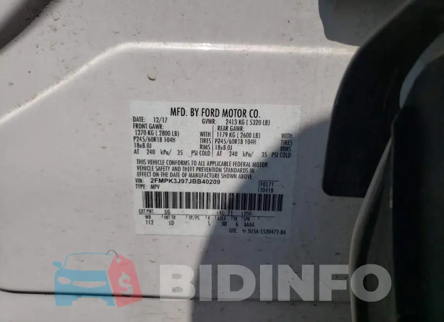 2FMPK3J97JBB40209 Photo# 13