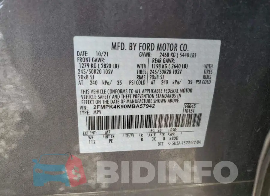 2FMPK4K90MBA57942 Photo# 13