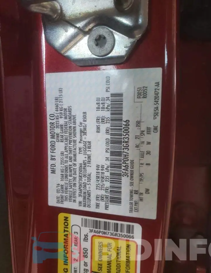 3FA6P0H73GR350066 Photo# 13