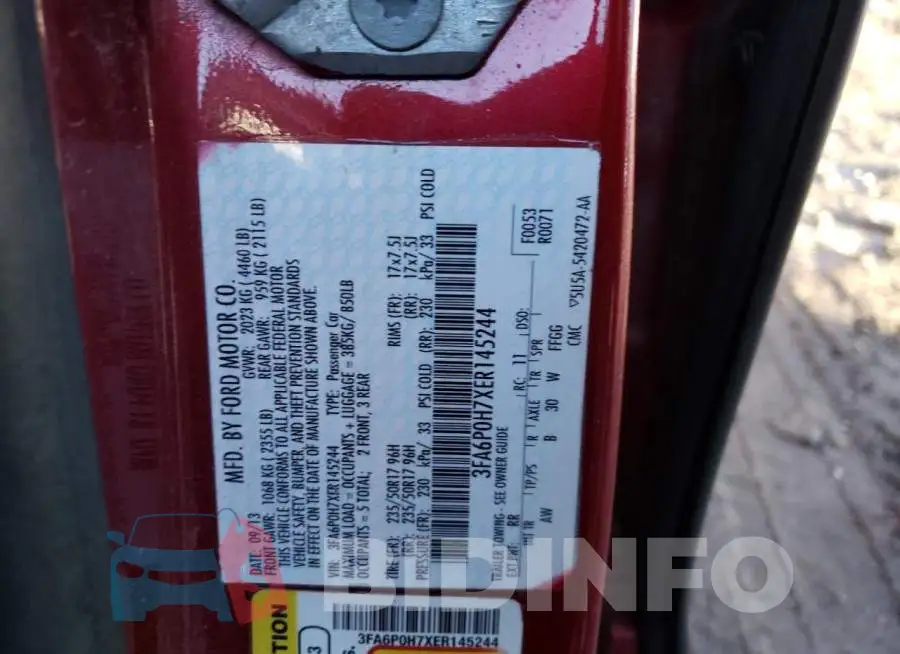 3FA6P0H7XER145244 Photo# 12