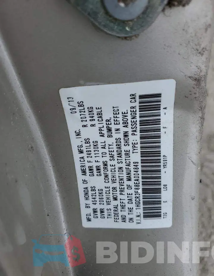 1HGCR3F88EA004849 Photo# 13