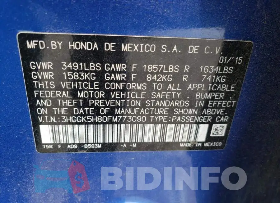3HGGK5H80FM773090 Photo# 12