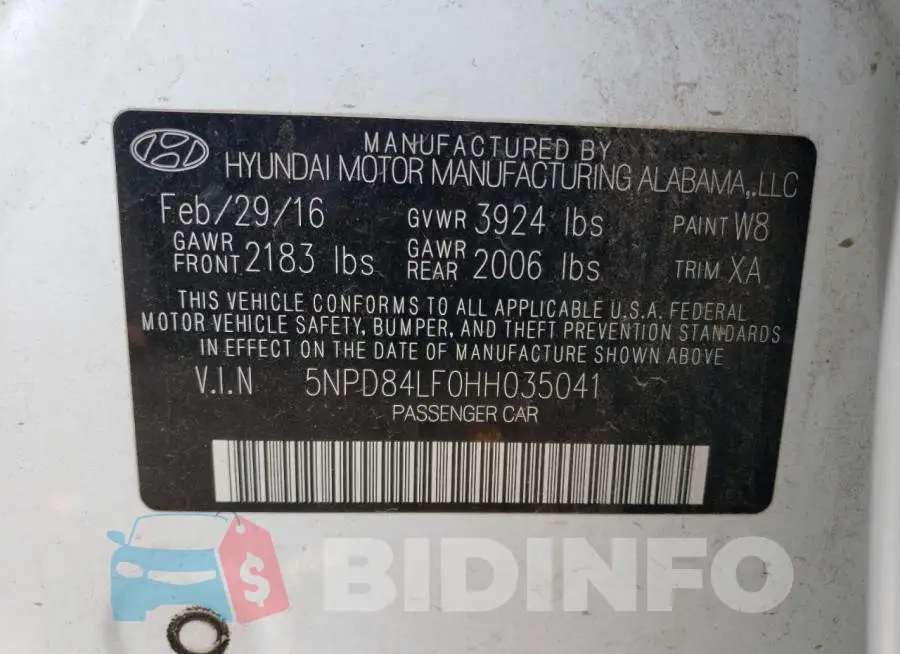 5NPD84LF0HH035041 Photo# 13