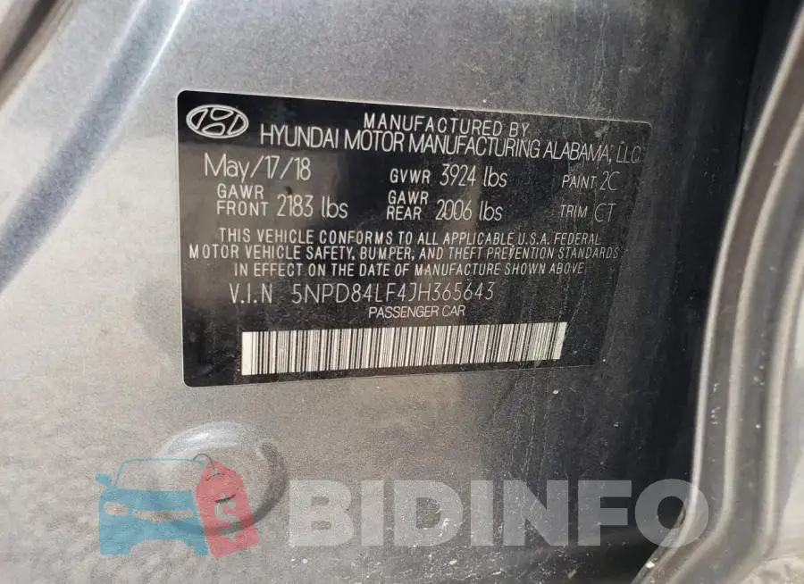 5NPD84LF4JH365643 Photo# 12