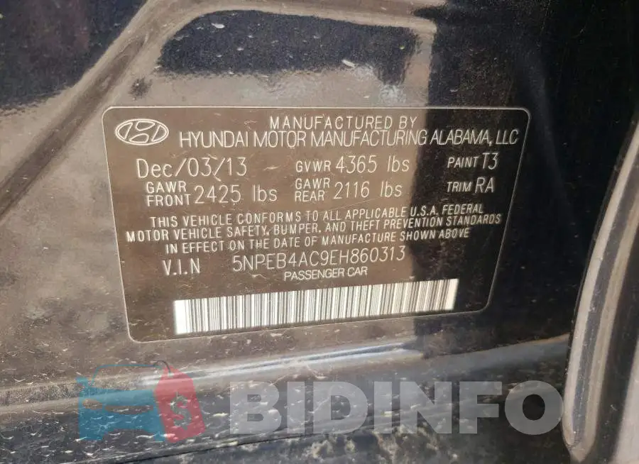 5NPEB4AC9EH860313 Photo# 12