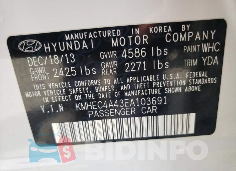 KMHEC4A43EA103691 Photo# 12