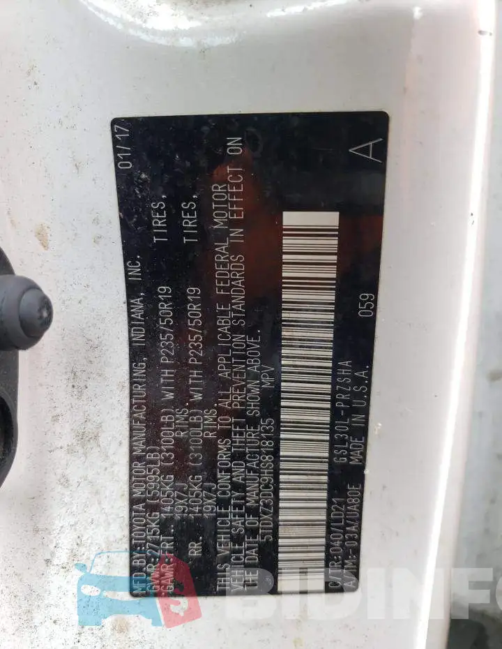 5TDXZ3DC9HS818135 Photo# 14