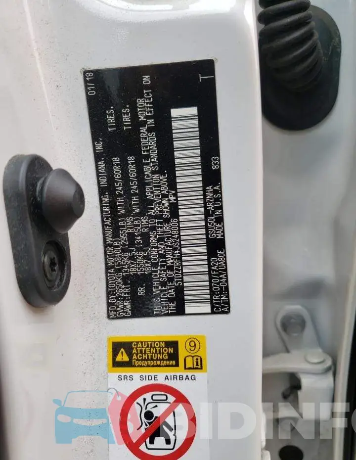 5TDZZRFH4JS248006 Photo# 12