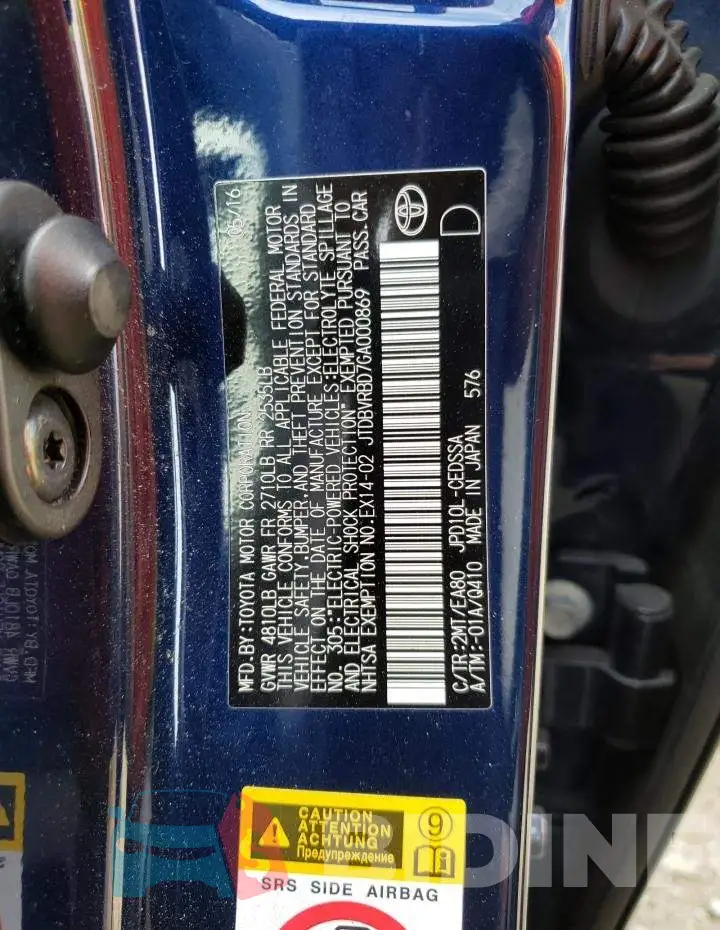 JTDBVRBD7GA000869 Photo# 13