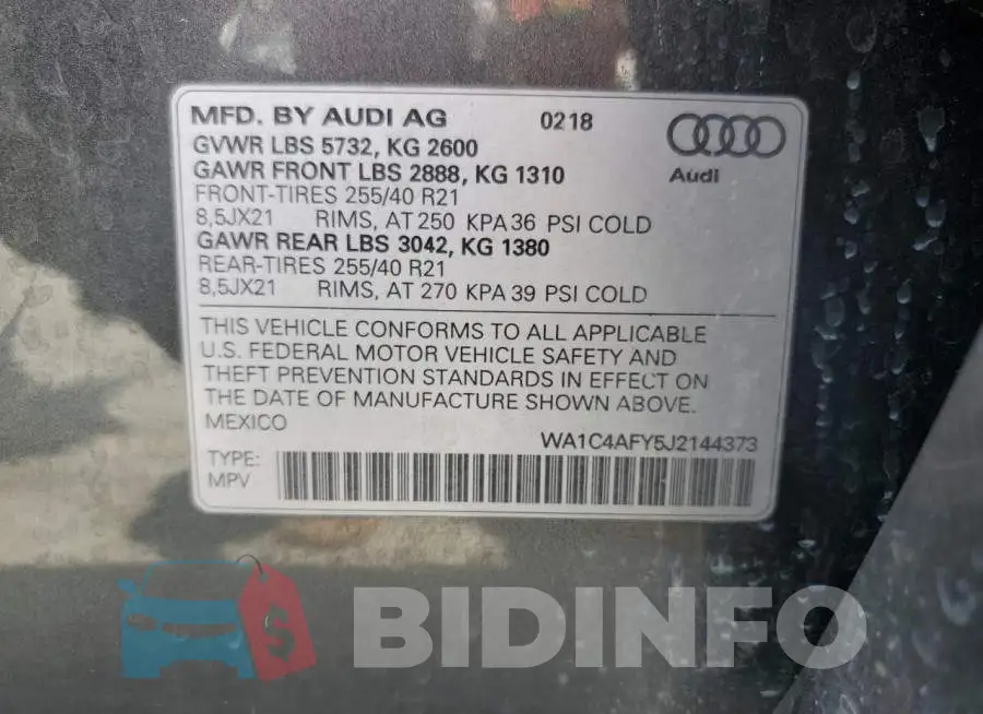 WA1C4AFY5J2144373 Photo# 14
