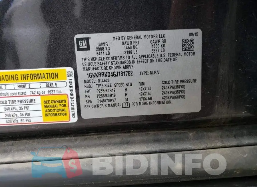 1GKKRRKD4GJ181762 Photo# 13