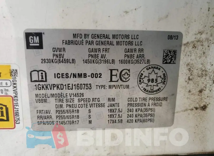 1GKKVPKD1EJ160753 Photo# 14
