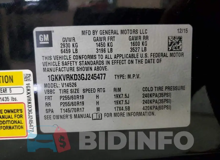 1GKKVRKD3GJ245477 Photo# 13