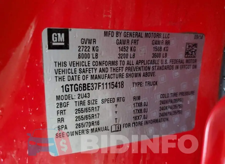 1GTG6BE37F1115418 Photo# 13