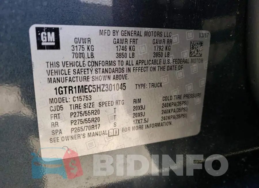 1GTR1MEC5HZ301045 Photo# 12