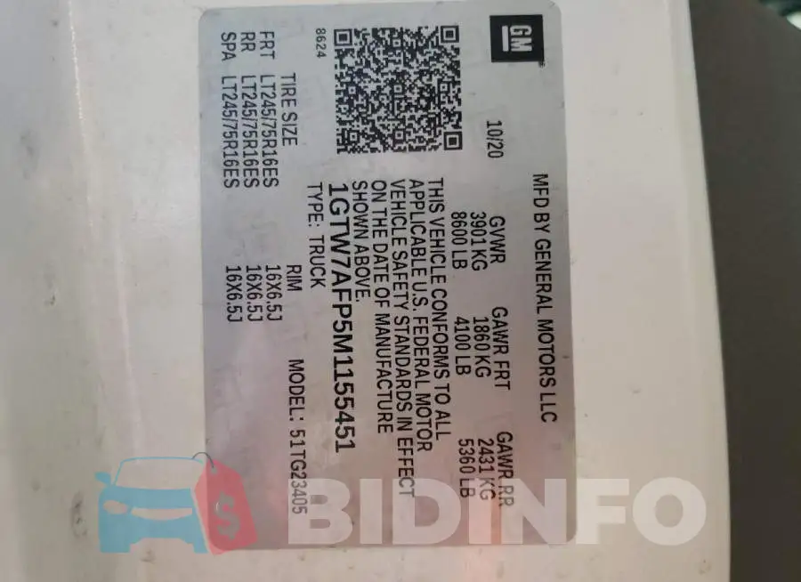 1GTW7AFP5M1155451 Photo# 12