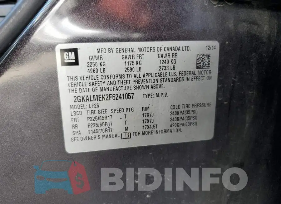 2GKALMEK2F6241057 Photo# 13