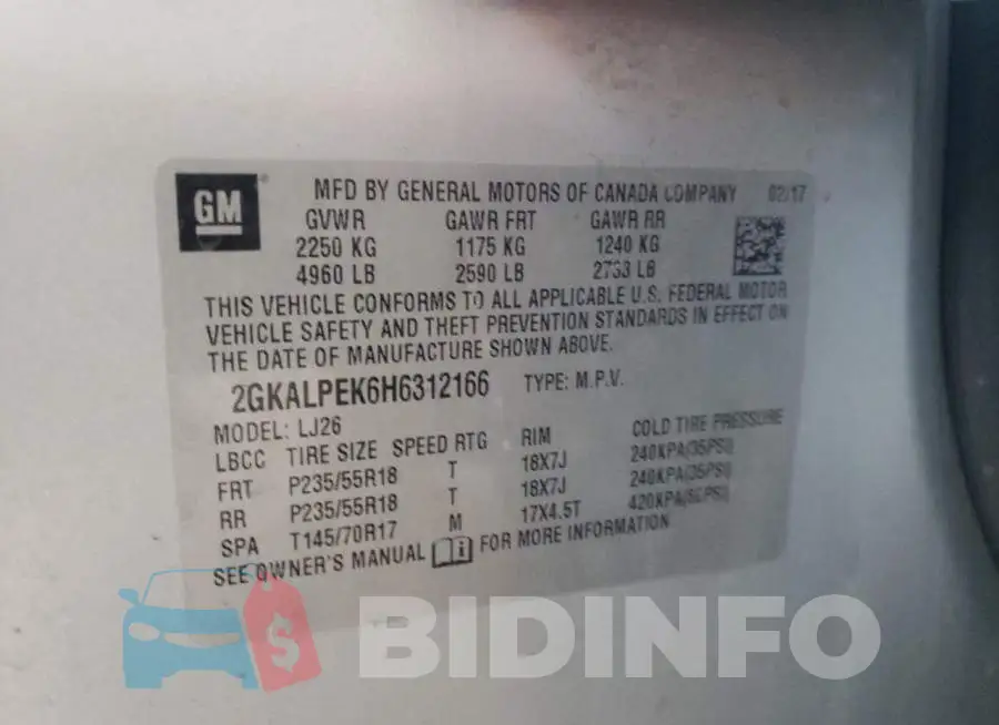 2GKALPEK6H6312166 Photo# 10