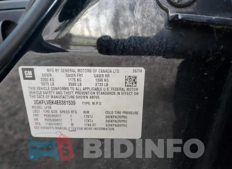 2GKFLVEK4E6381539 Photo# 13