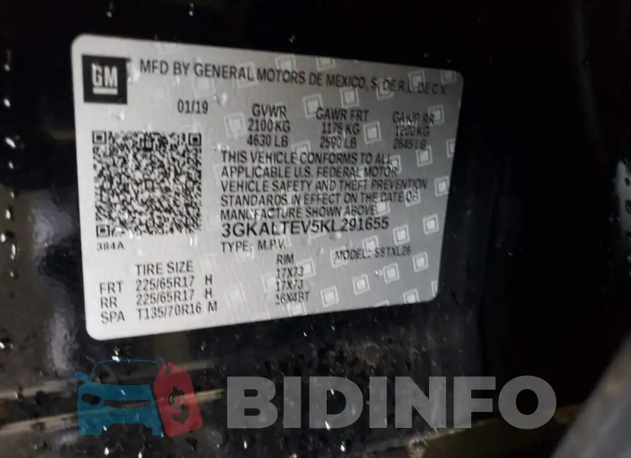 3GKALTEV5KL291655 Photo# 13