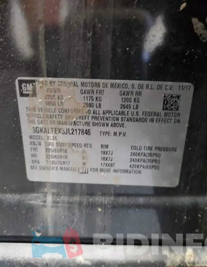 3GKALTEX5JL217846 Photo# 14