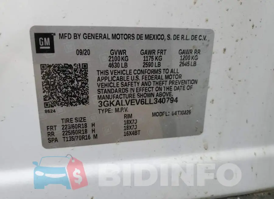 3GKALVEV6LL340794 Photo# 13