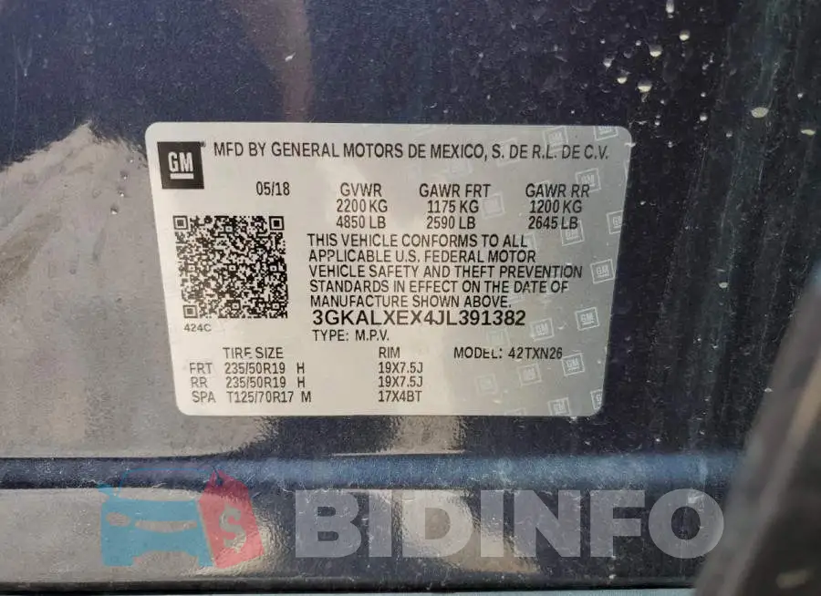 3GKALXEX4JL391382 Photo# 12
