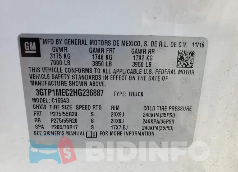 3GTP1MEC2HG236887 Photo# 12