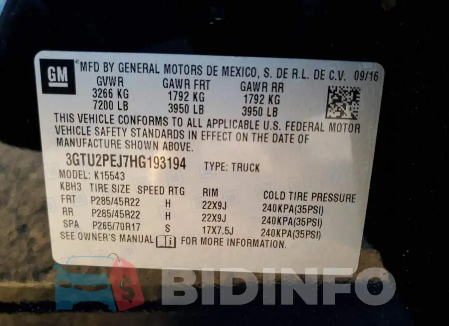 3GTU2PEJ7HG193194 Photo# 12