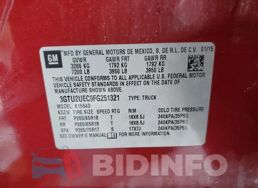 3GTU2UEC9FG251321 Photo# 12