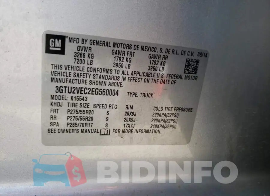 3GTU2VEC2EG560004 Photo# 12