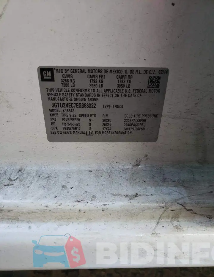 3GTU2VEC7EG383322 Photo# 10