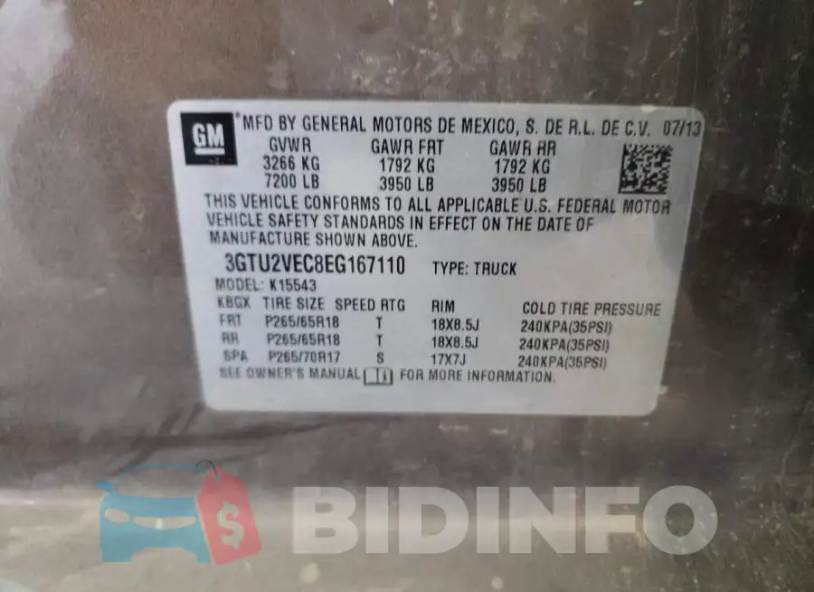3GTU2VEC8EG167110 Photo# 12