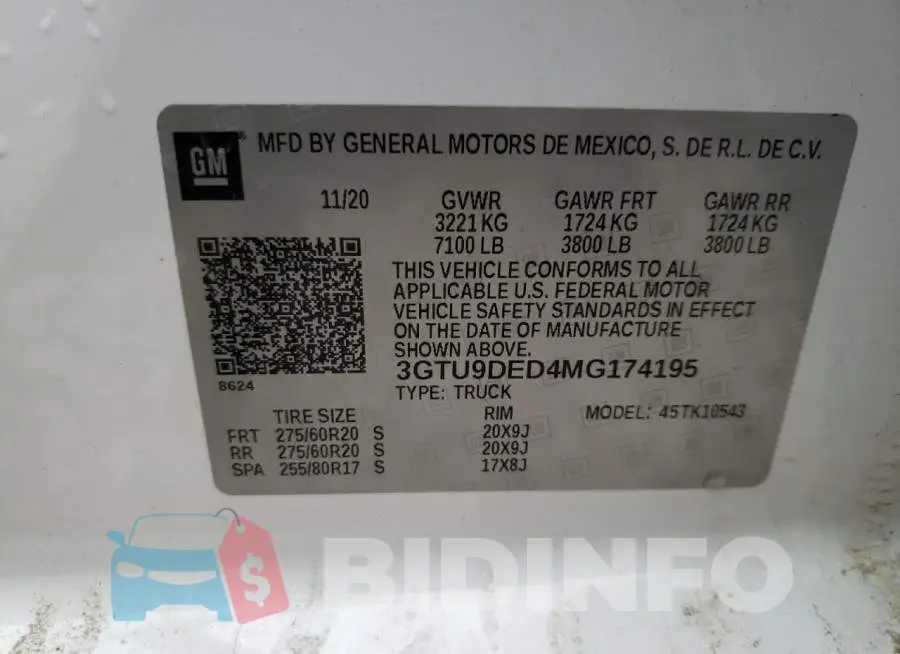 3GTU9DED4MG174195 Photo# 13